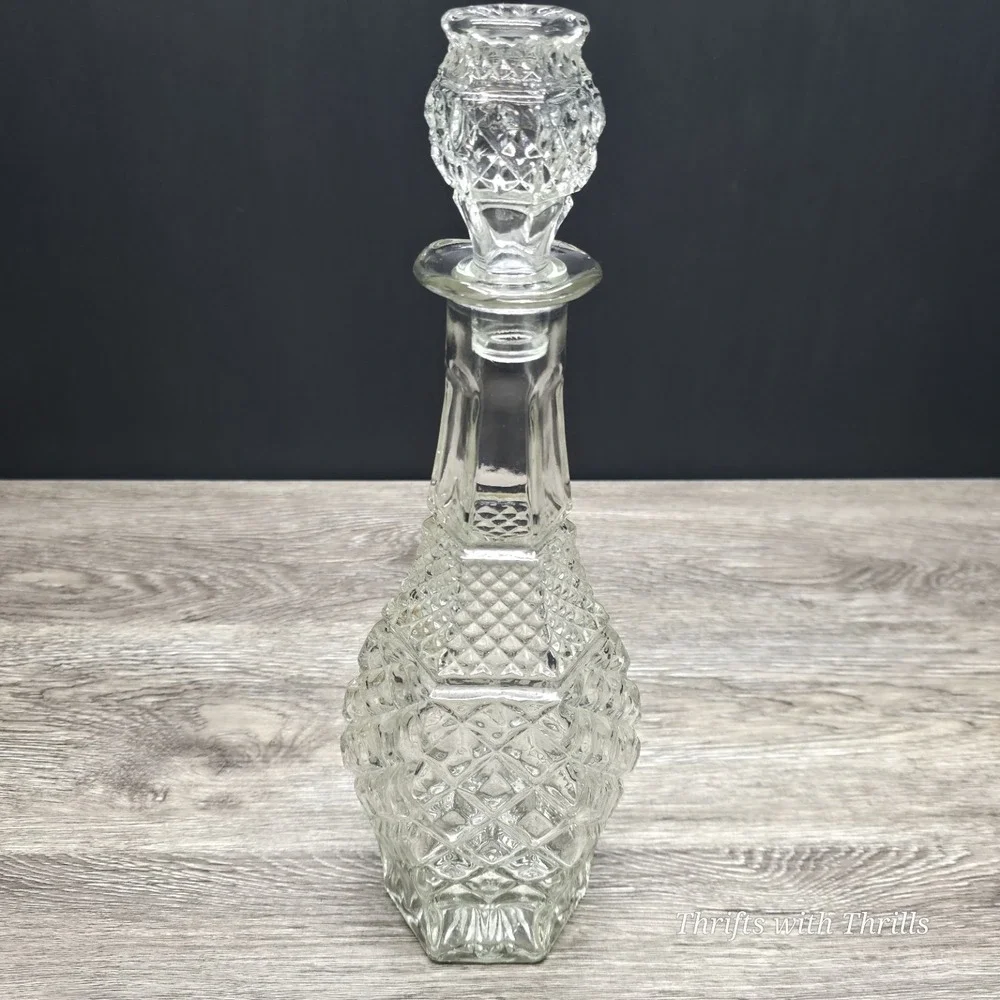 Vintage Anchor‎ Hocking Wexford Crystal Wine Decanter Bottle